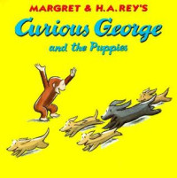 Image of Curious George and the puppies